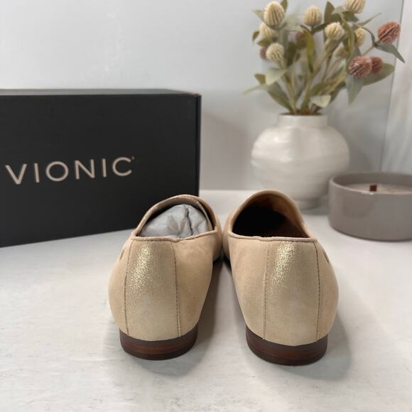 Vionic Willa II Slip-on Leather Slip On Flat Metallic Gold Women's 9.5M - Picture 4 of 10